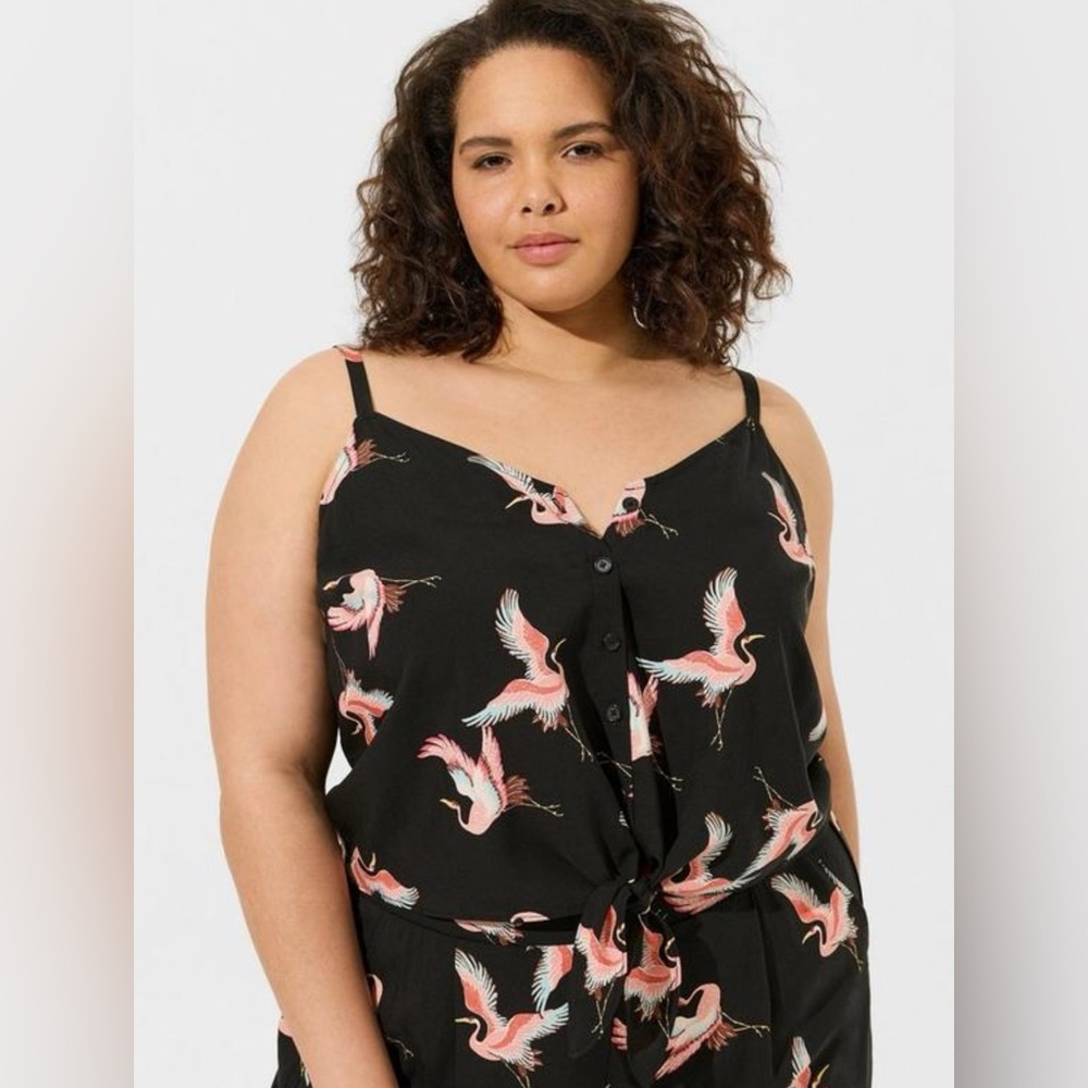 Torrid Challis Button Down Tie Front Top